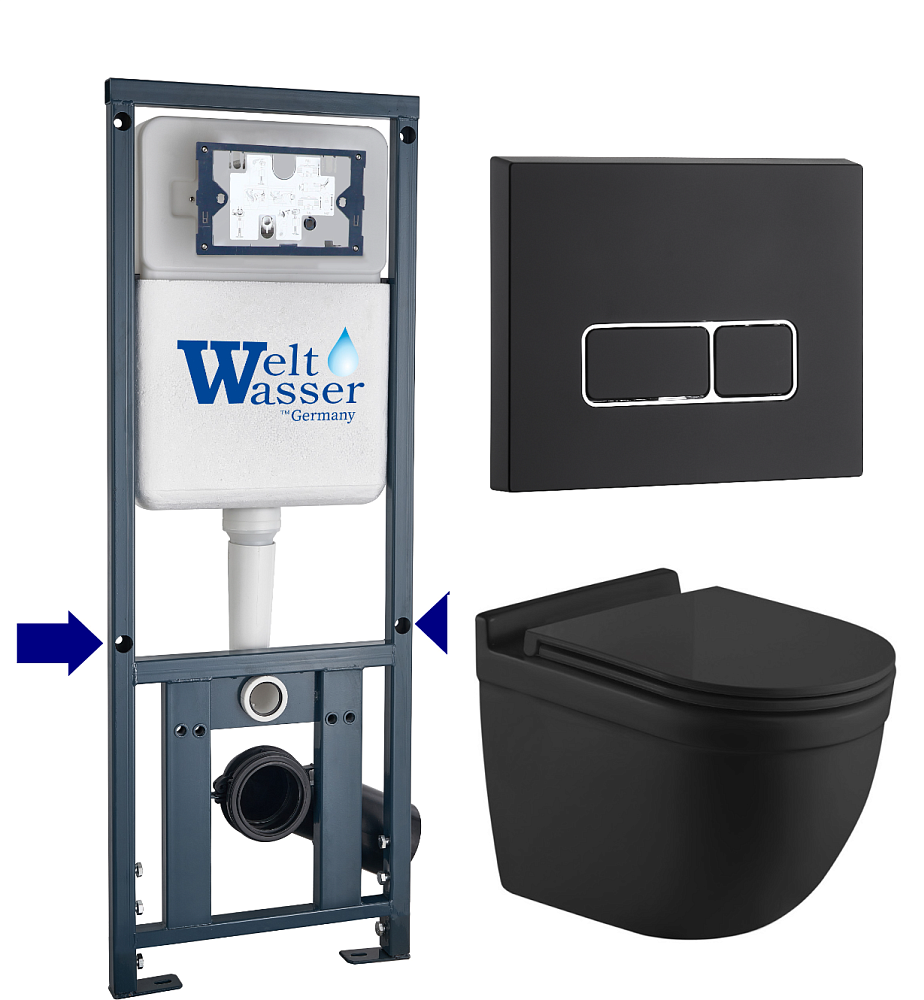 

Унитаз с инсталляцией WeltWasser MARBERG 410 + HEIMBACH 043 MT-BL + MAR 410 SE MT-BL