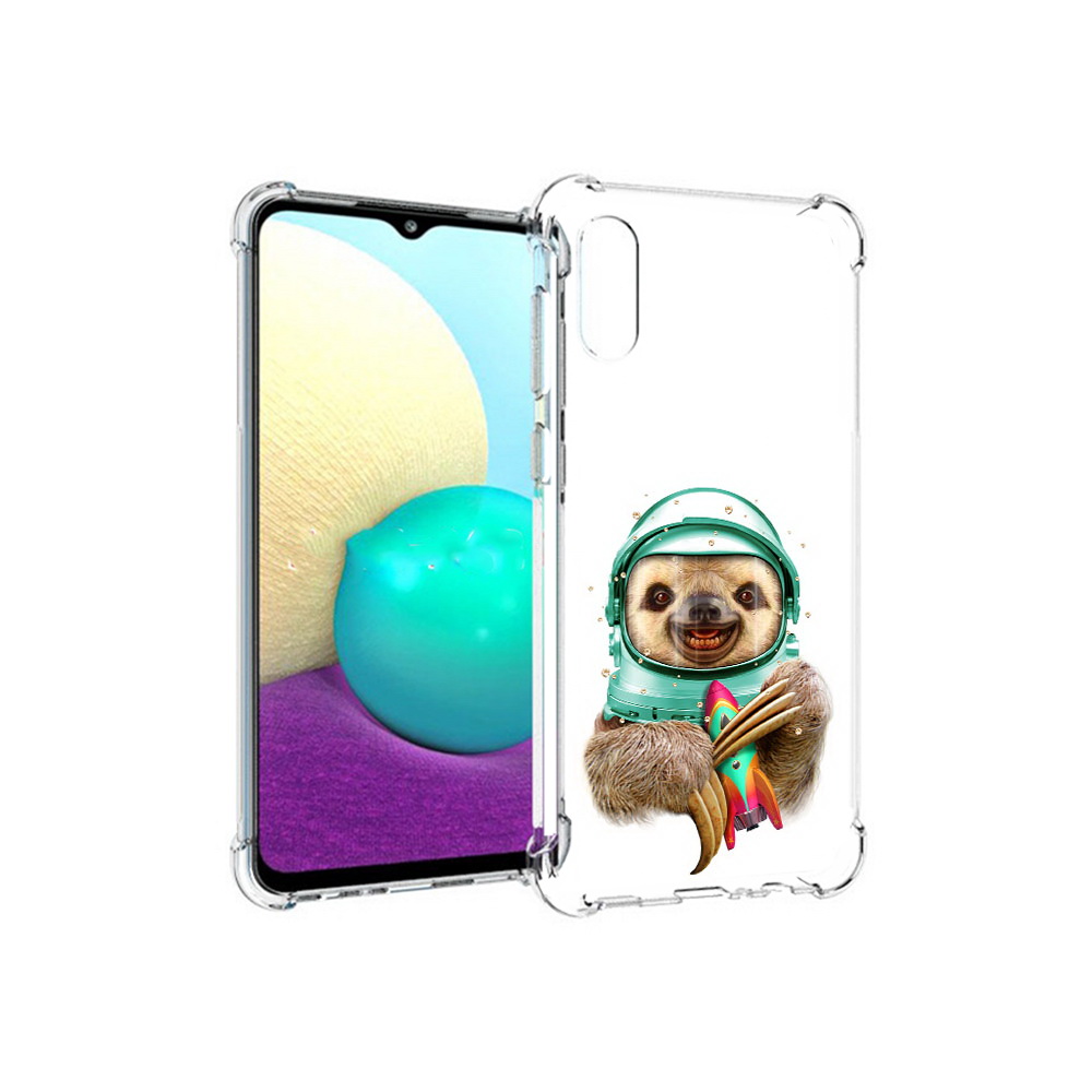 

Чехол MyPads Tocco для Samsung Galaxy M02 Ленивец астронавт (PT157689.478.104), Прозрачный, Tocco