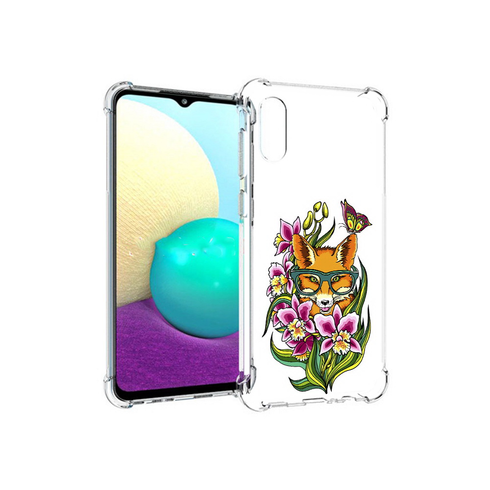 

Чехол MyPads Tocco для Samsung Galaxy M02 Лиса в цветах (PT157689.478.108), Прозрачный, Tocco