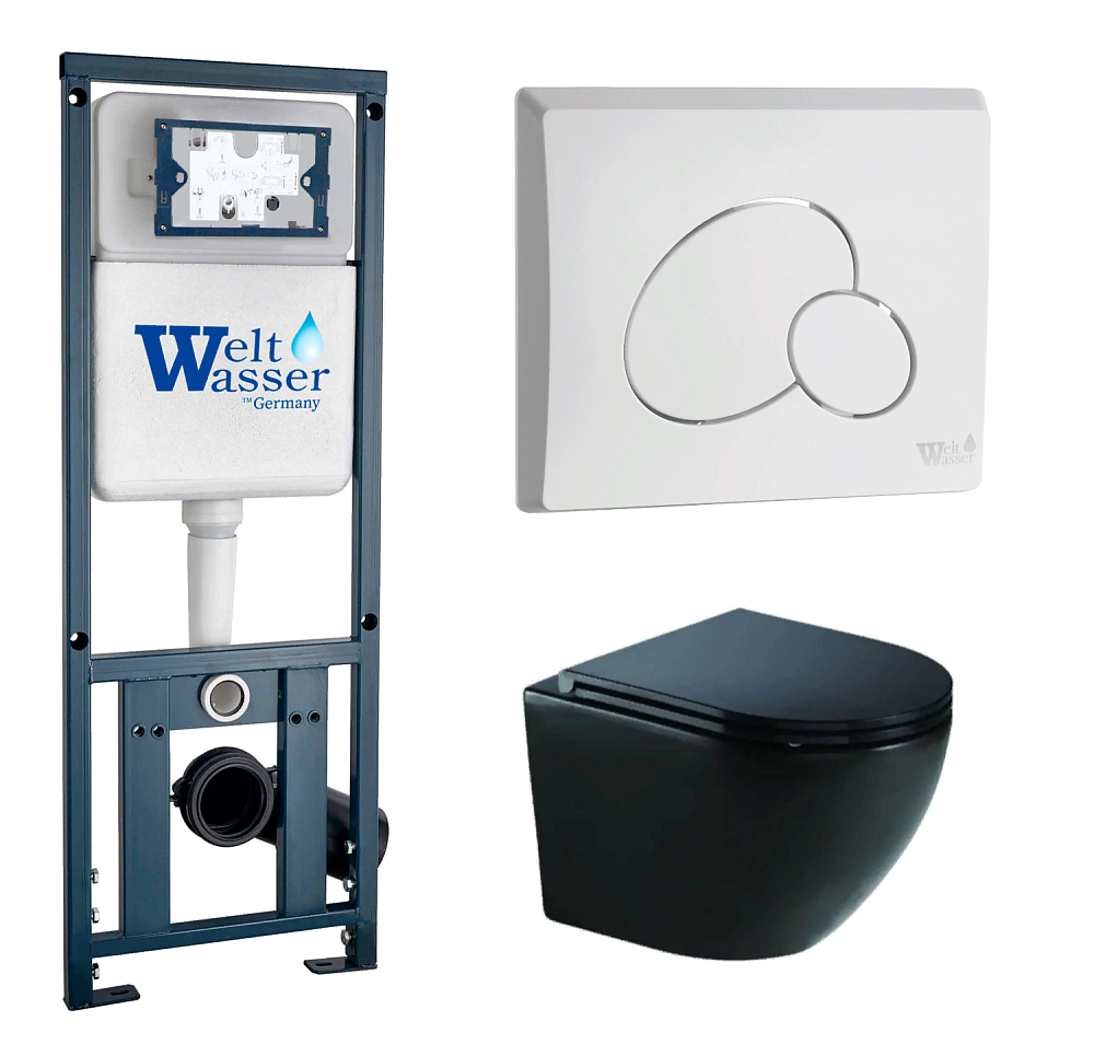 

Унитаз с инсталляцией WeltWasser MARBERG 410 + MERZBACH 043 GL-BL + MAR 410 RD GL-WT