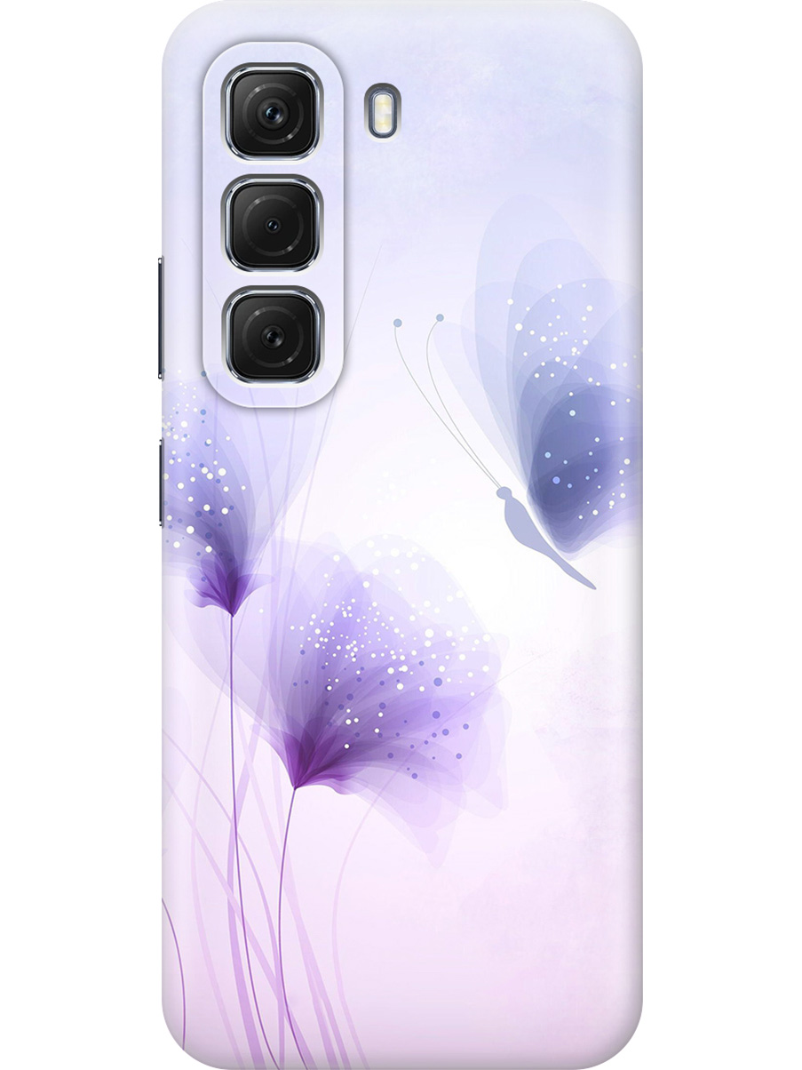 

Силиконовый чехол на Infinix Hot 50 4G с принтом "Бабочка и фиолетовые цветы", Прозрачный;фиолетовый, 786718723