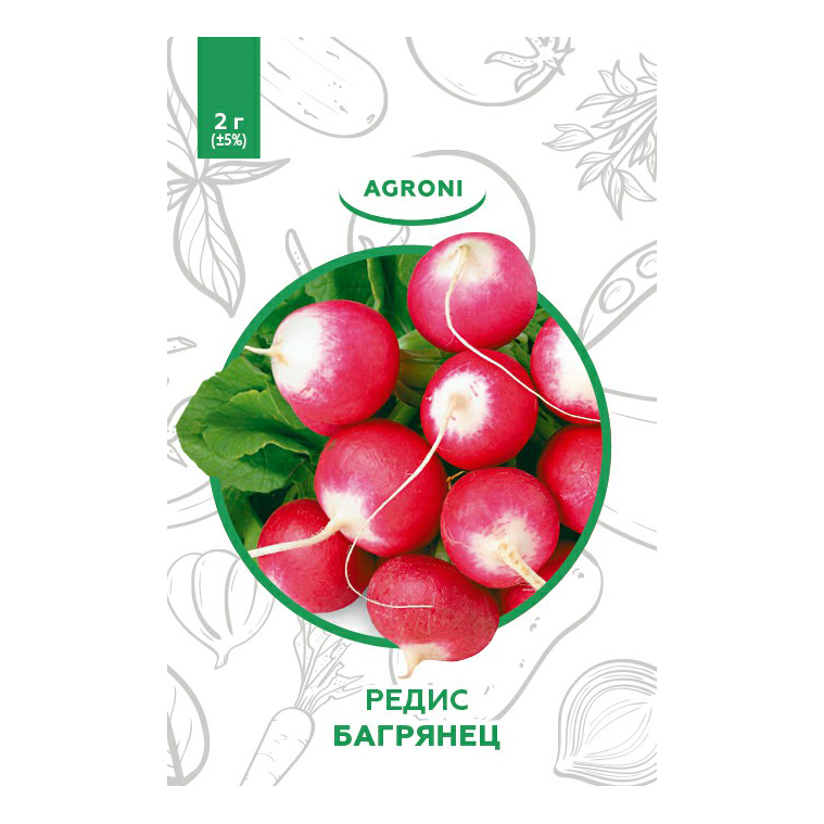 

Семена редис Багрянец Agroni 1 уп.