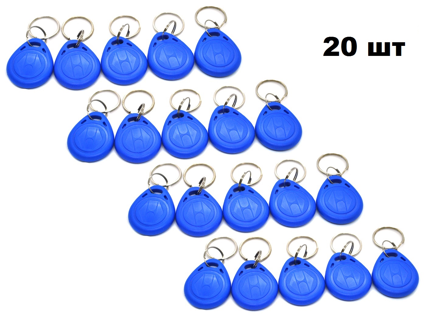 Ключ-брелок бесконтактный (20 шт),EM-Marine RFID синий, для доступа, для домофона,с кодом