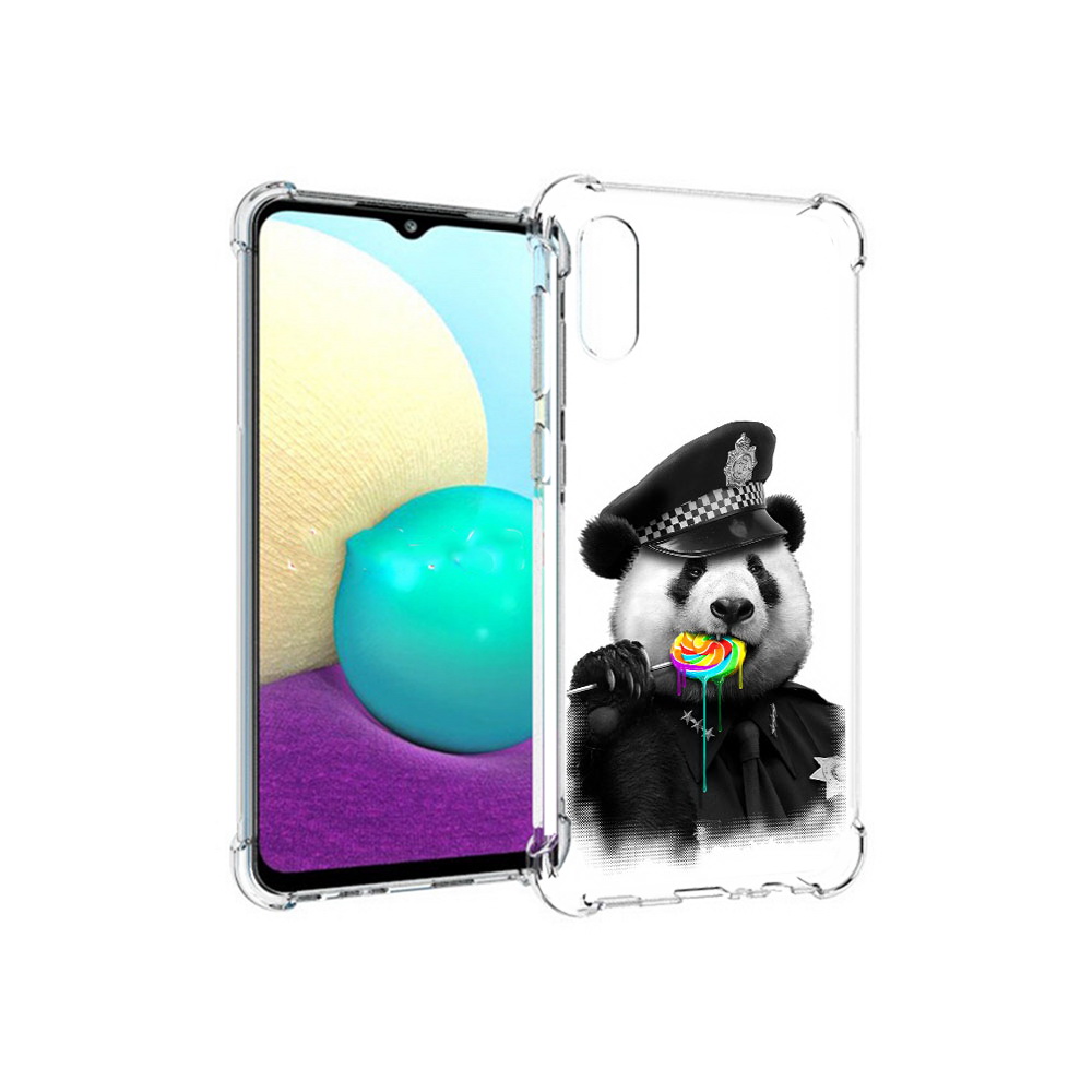 

Чехол MyPads Tocco для Samsung Galaxy M02 Панда полиция (PT157689.478.130), Прозрачный, Tocco