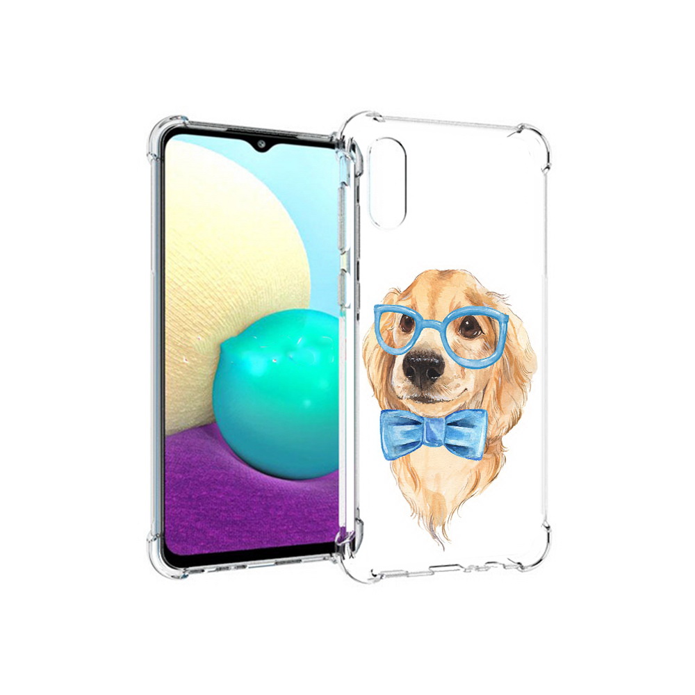 

Чехол MyPads Tocco для Samsung Galaxy M02 Собака интеллигент (PT157689.478.159), Прозрачный, Tocco