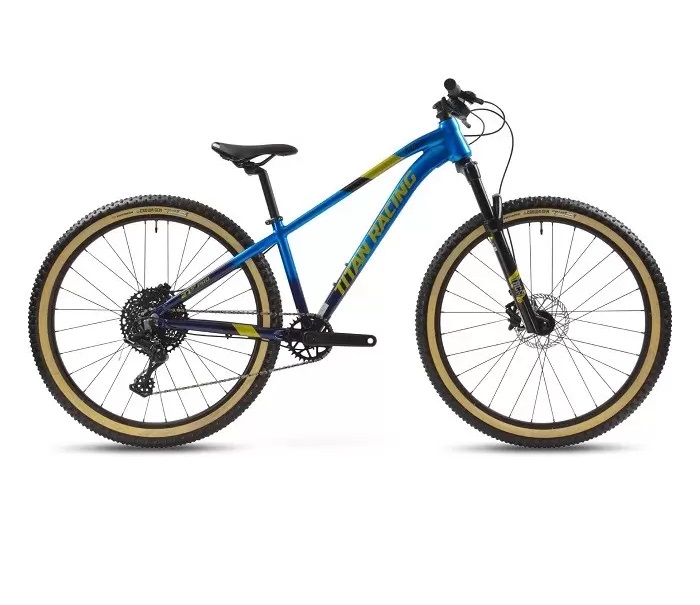 

Велосипед Titan Racing Hades 27.5 Pro light blue/dark blue/gold 27.5", Синий;желтый