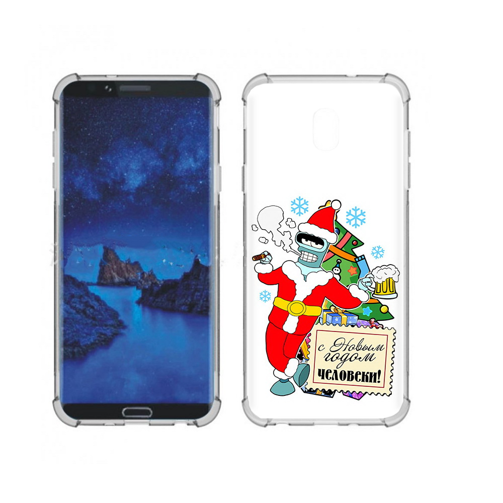 

Чехол MyPads Tocco для Samsung Galaxy J7 (2018) С новым годом человеки (PT226928.596.150), Прозрачный, Tocco