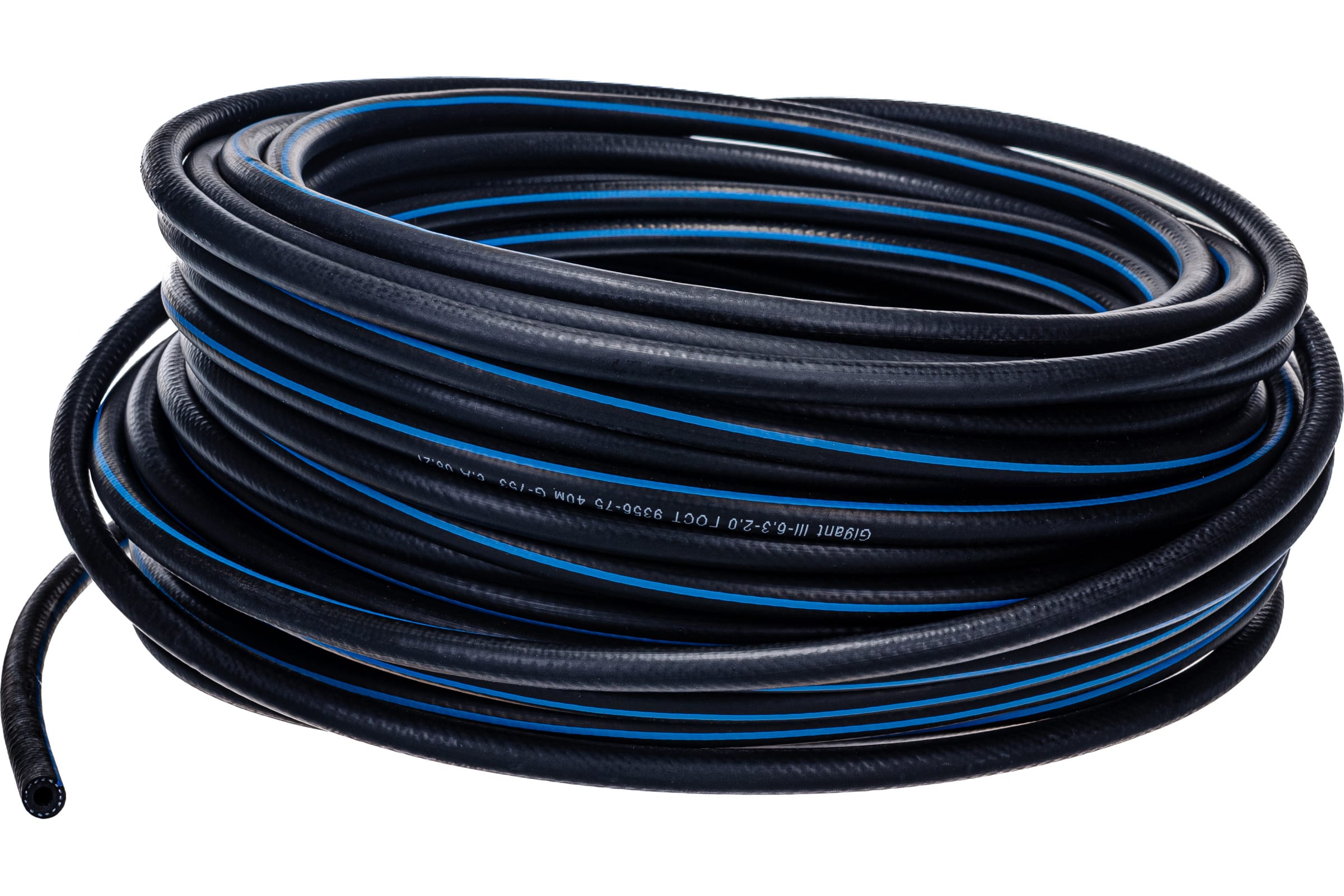 фото Gigant рукав кислородный 3 кл черный с синей полосой; 40 м; d 6,3 ; 2,0 mpa; g-753
