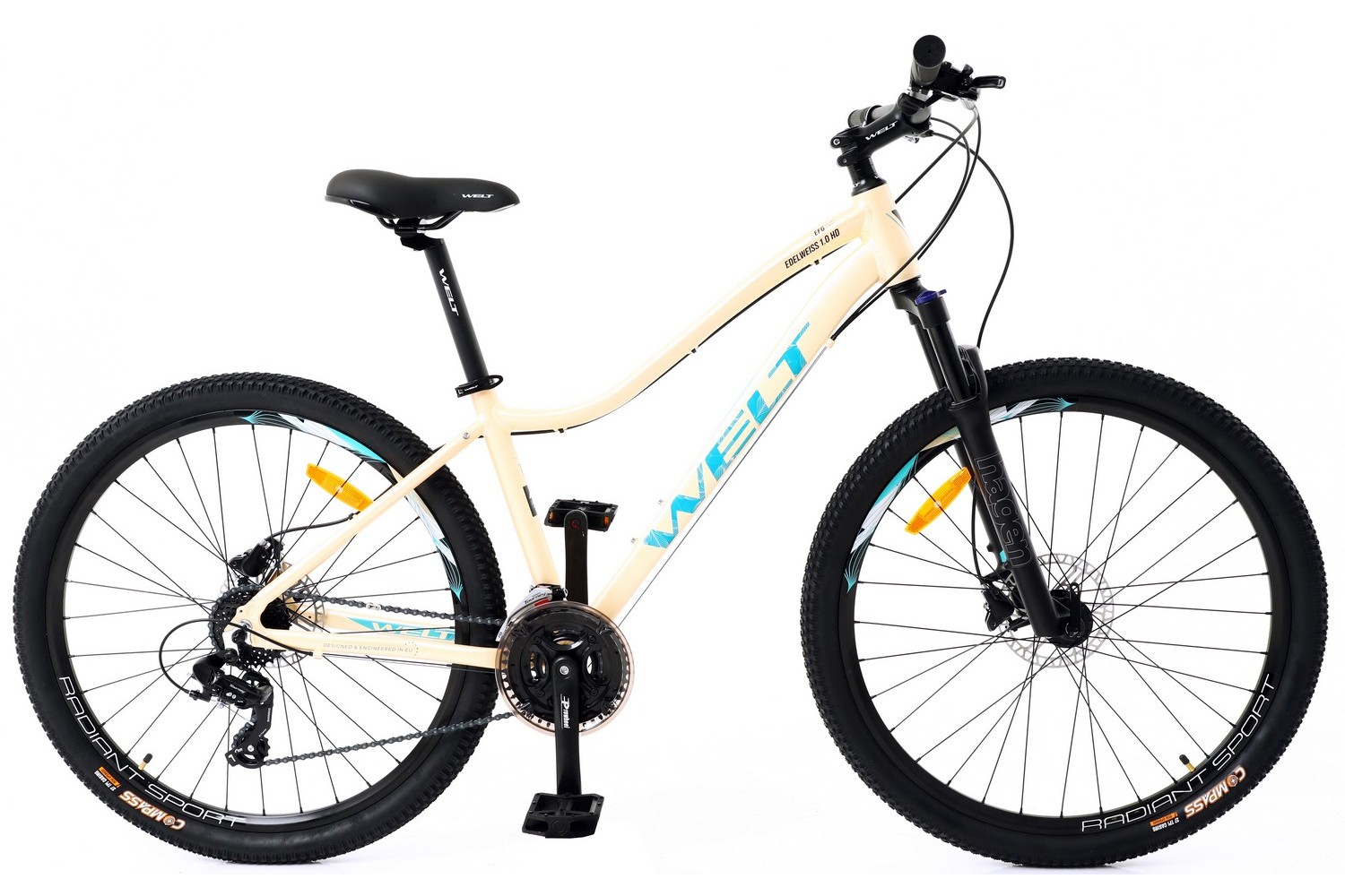 

Велосипед Welt Edelweiss 1.0 HD 27 (2022) 27.5", Серый;желтый