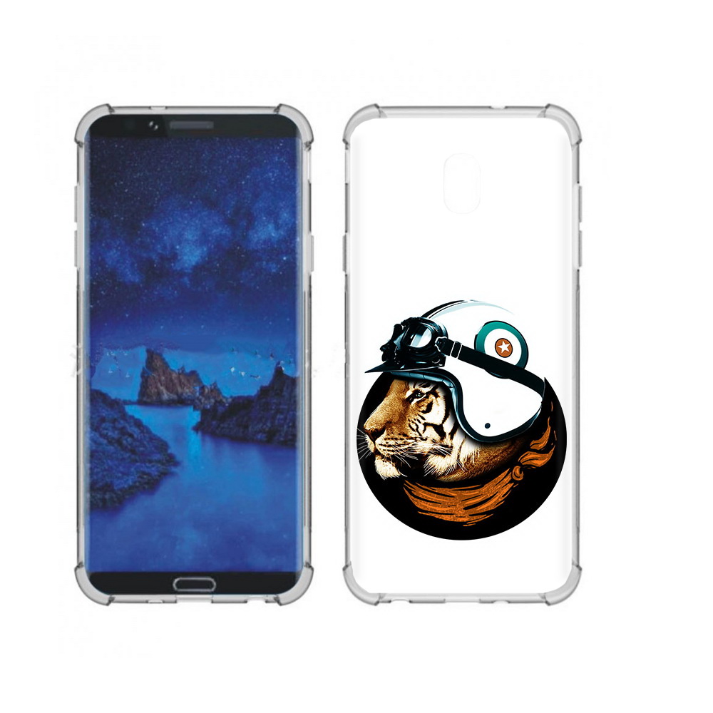 

Чехол MyPads Tocco для Samsung Galaxy J7 (2018) Тигр в шлеме (PT226928.596.171), Прозрачный, Tocco