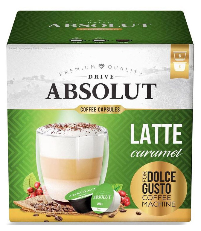 

Кофе Absolut Drive Latte Macchiato with Caramel в капсулах 16 г x 32 шт