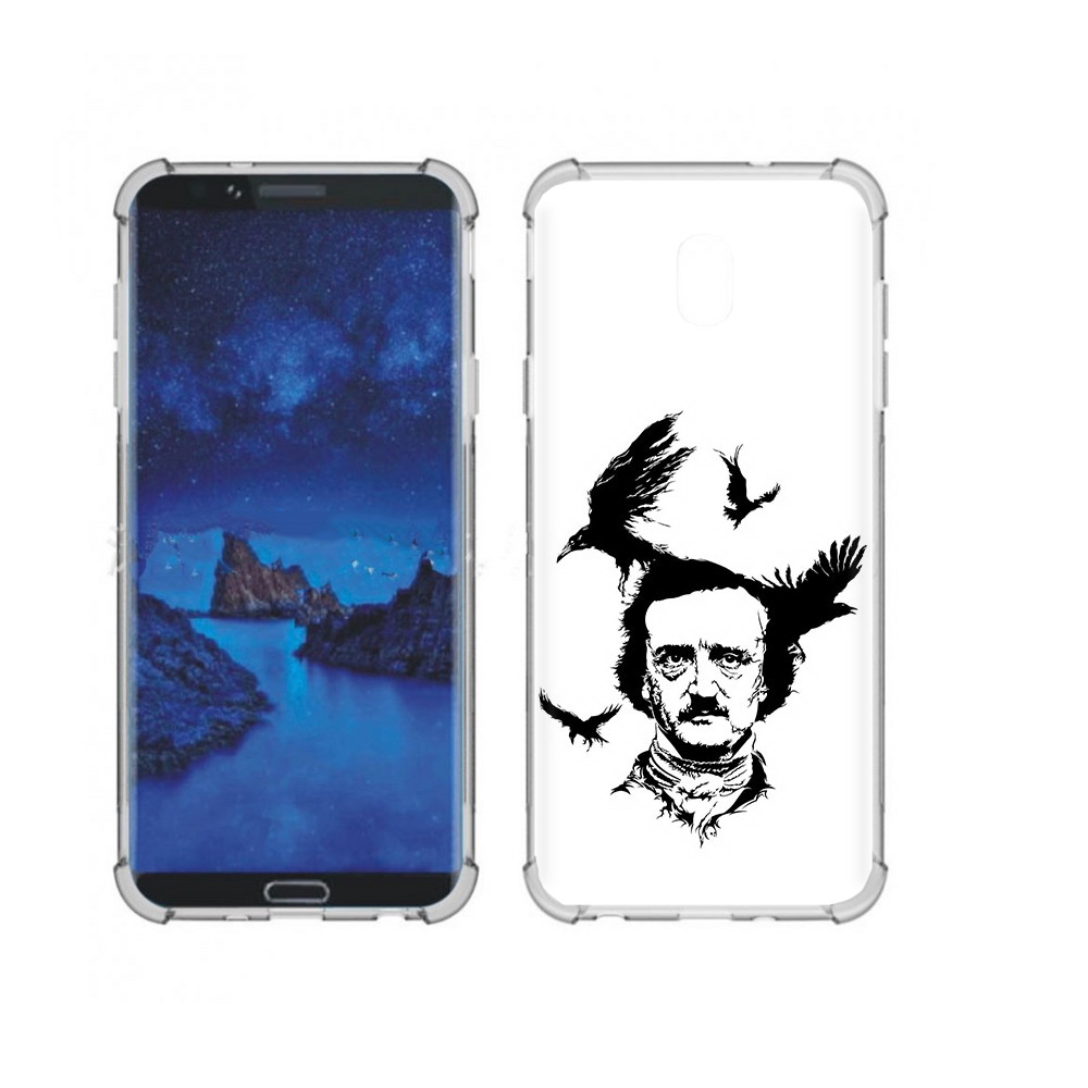

Чехол MyPads Tocco для Samsung Galaxy J7 (2018) Эдгар Аллан черно белый (PT226928.596.204), Прозрачный, Tocco