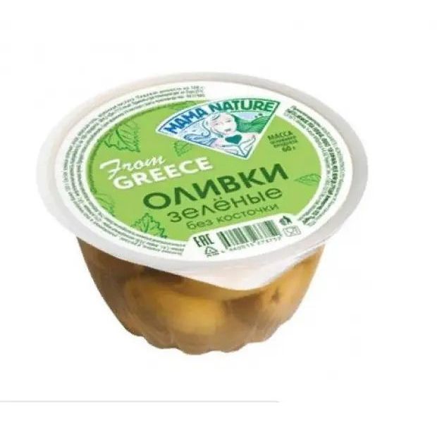

Оливки Mama Nature зеленые без косточки 120 г