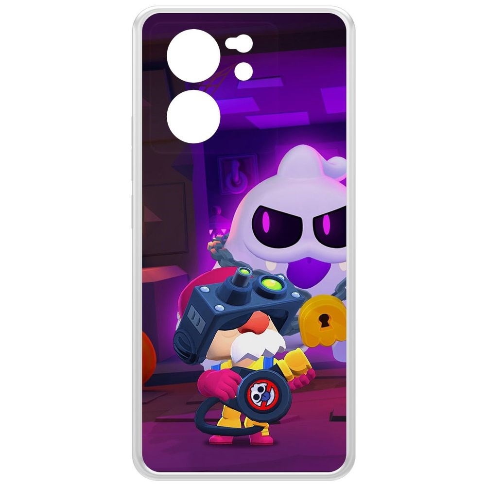 

Чехол-накладка Krutoff Clear Case Brawl Stars-Охотник за Скуиками Гэйл для Xiaomi 13T, Прозрачный