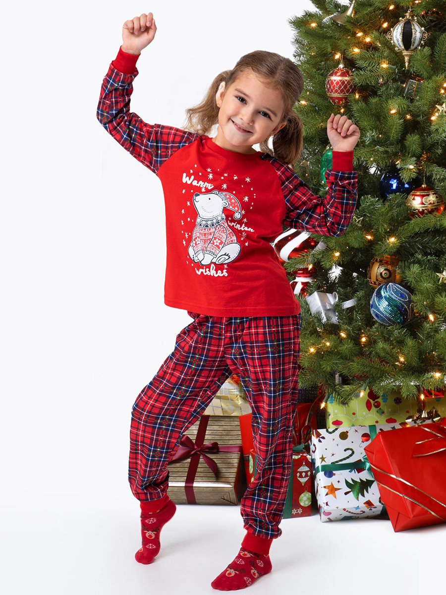 Пижама детская HappyFox HF55119, красный, 128