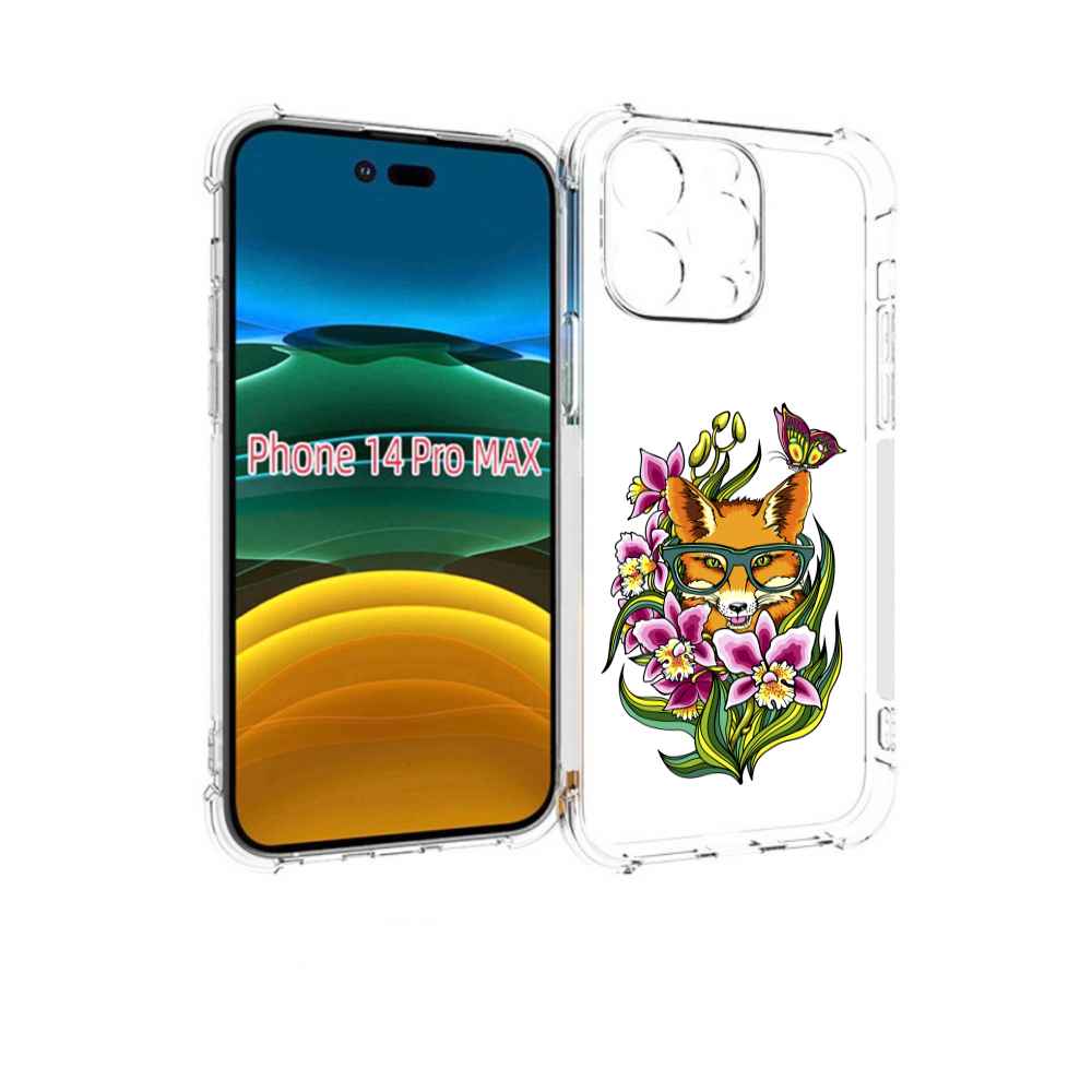 

Чехол MyPads Лиса в цветах для iPhone 14 Pro Max, Прозрачный, Tocco