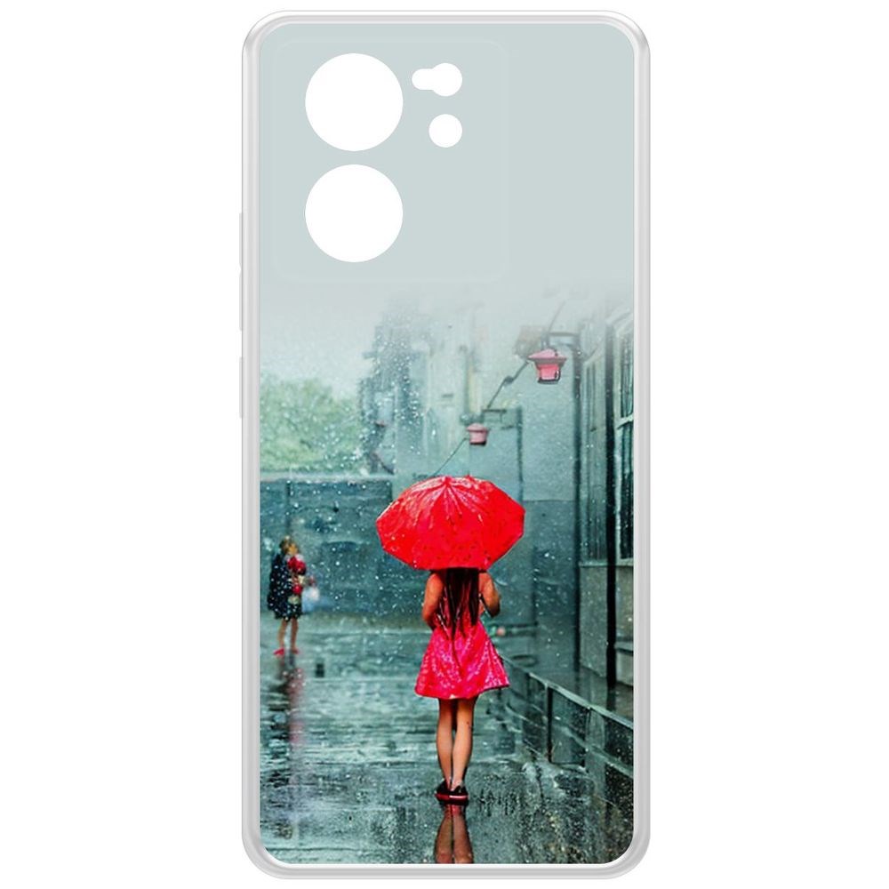 

Чехол-накладка Krutoff Clear Case Красный зонтик для Xiaomi 13T, Прозрачный