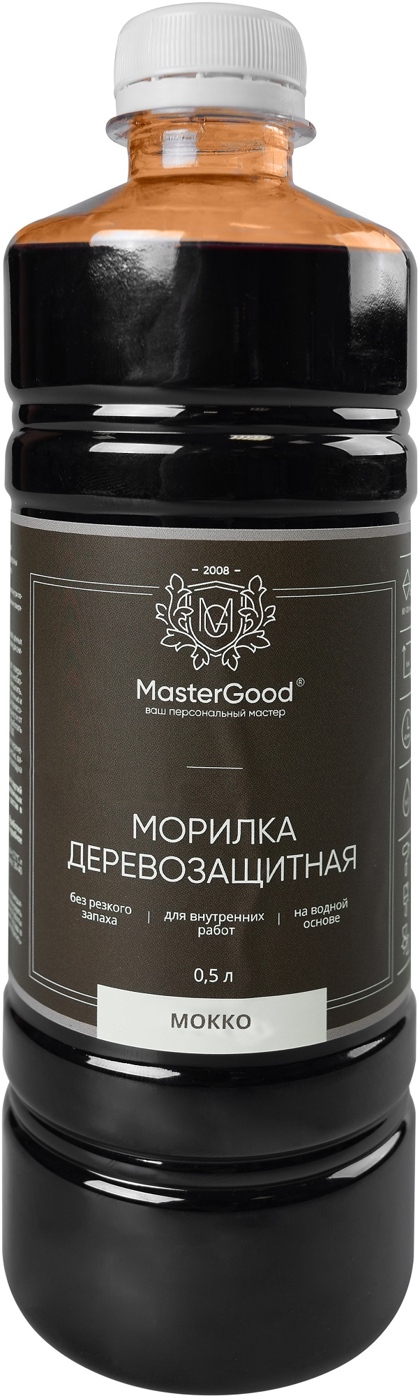 

Морилка водная MASTERGOOD 0,5 л мокко, Коричневый