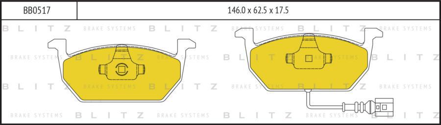 

Тормозные колодки BLITZ передние дисковые BB0517