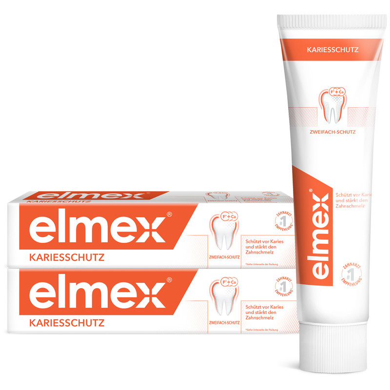Зубная паста Elmex Защита от кариеса и укрепления эмали, 75 мл 2 шт dentaco корейская зубная паста отбеливающая защита от кариеса и укрепление эмали зубов 100