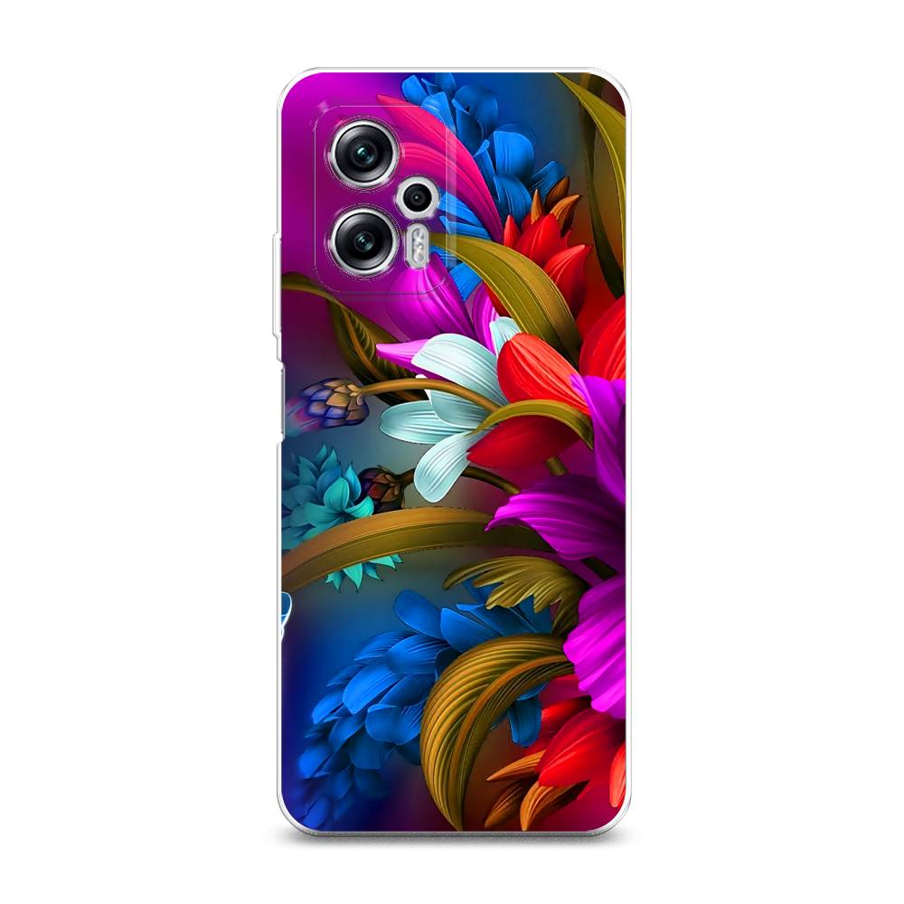 

Чехол на Xiaomi Poco X4 GT/Redmi Note 11T Pro/11T Pro Plus "Фантастические цветы", Фиолетовый;красный;синий, 315250-2