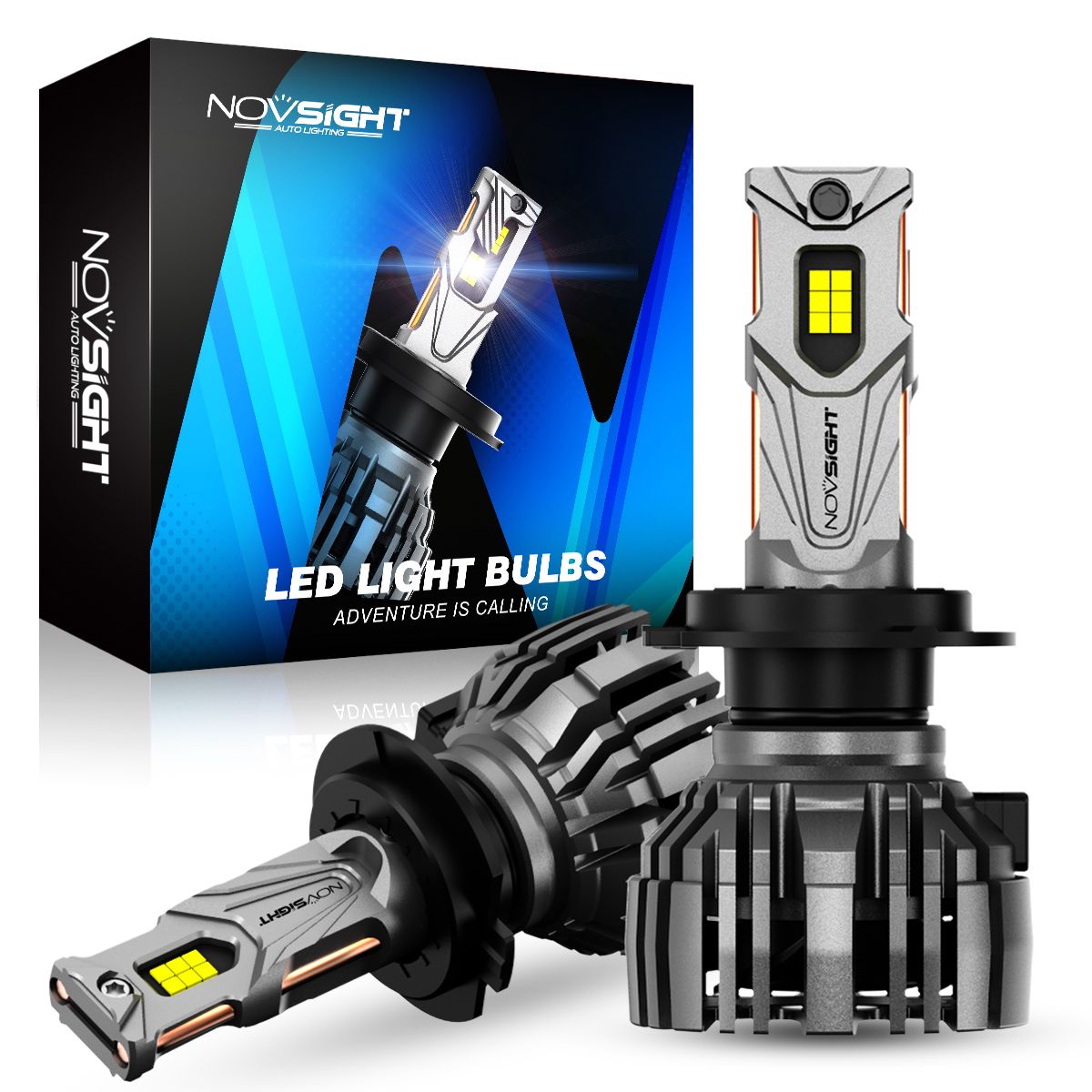 

Светодиодная LED лампа Novsight N67 H7 цоколь PX26d 140Вт 2 шт 6500K 30000Лм белые
