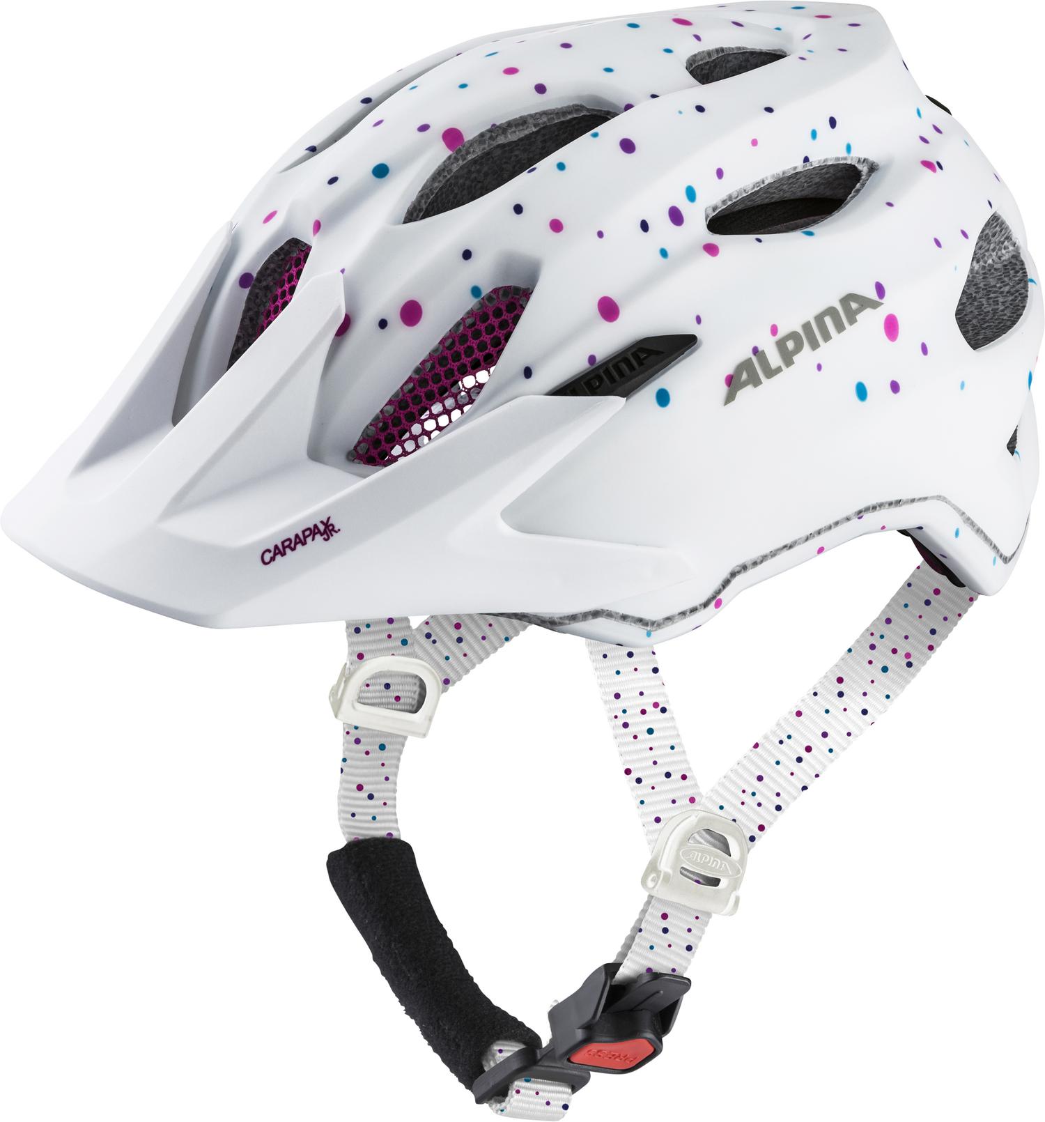 Велосипедный шлем Alpina Carapax Jr., white polka dots matt, S