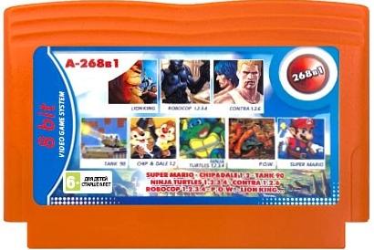 Сборник игр 268 в 1 A-268в1 S.MARIO+CHIPandDALE 1.2+TANK 90+NINJA TURTLES 1.2.3.4(8 bit)