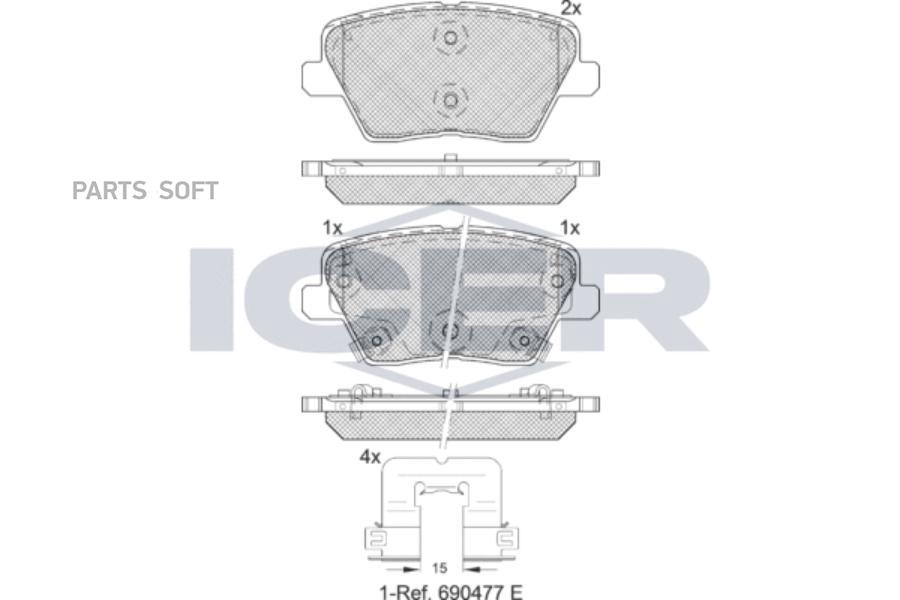 

Колодки Торм.Дисковые Задн. Hyundai I30 (2016-) Kia Ceed (2018-) ICER 182318