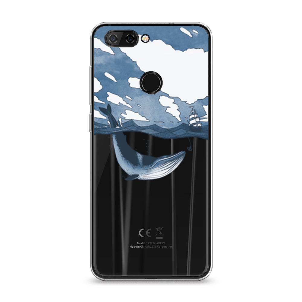 

Чехол на ZTE Blade V9 "Большой кит", Синий, 132450-1