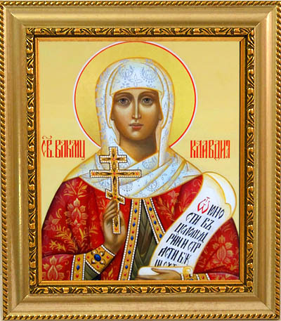 

Клавдия Анкирская (Коринфская) Святая мученица. Икона на холсте.
