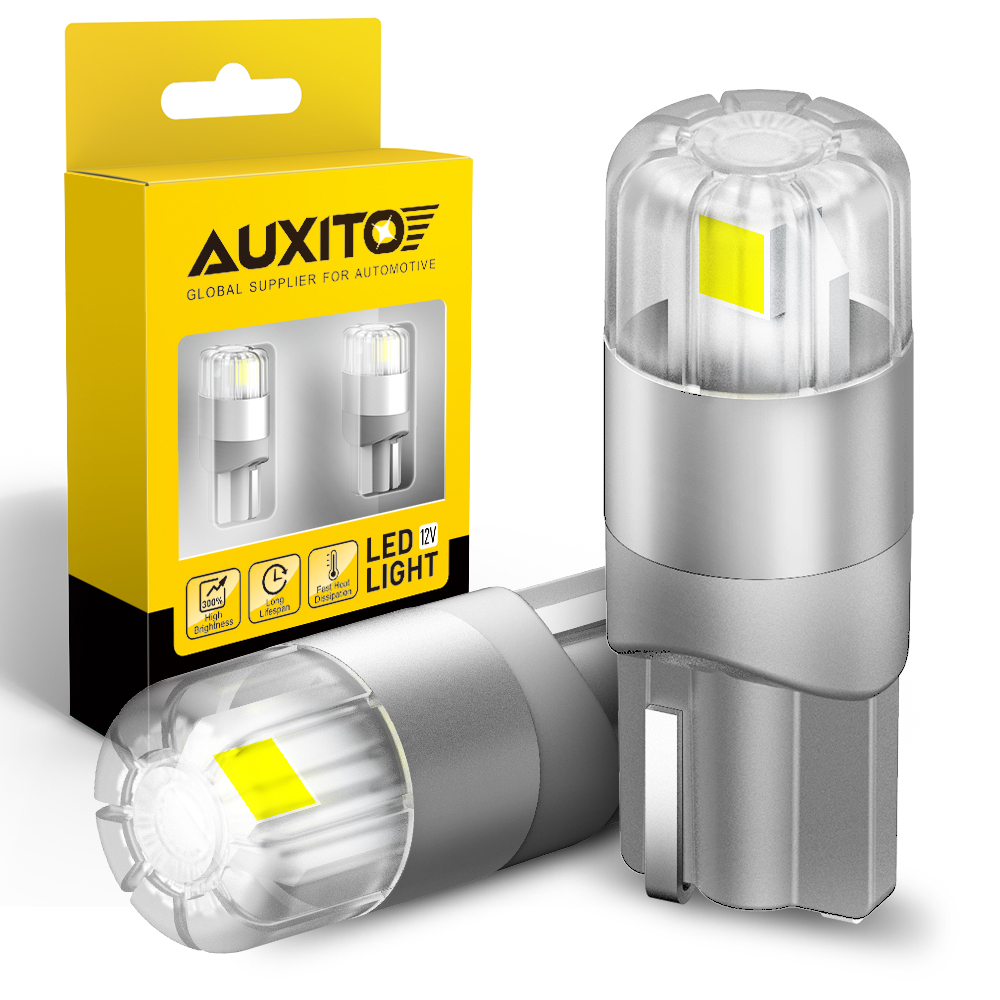 Светодиодная LED лампа AUXITO T10 W5W цоколь W2.1x9.5d 2 шт 6500К белые