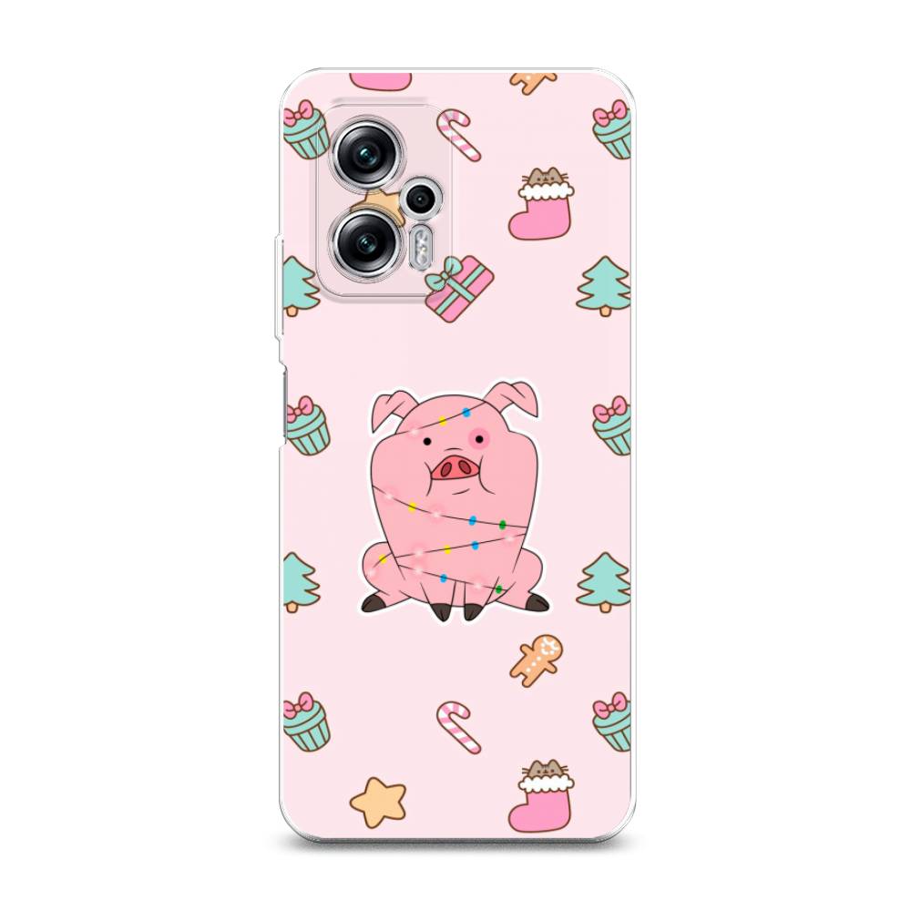 

Чехол на Xiaomi Poco X4 GT/Redmi Note 11T Pro/11T Pro Plus "Розовая свинка", Розовый;зеленый, 315250-5