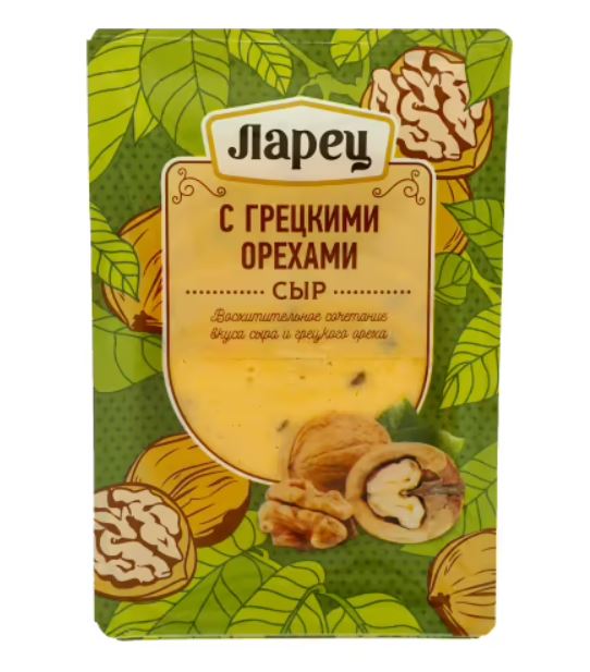 

Сыр полутвердый «Ларец» с грецкими орехами нарезка 45% БЗМЖ, 125 г