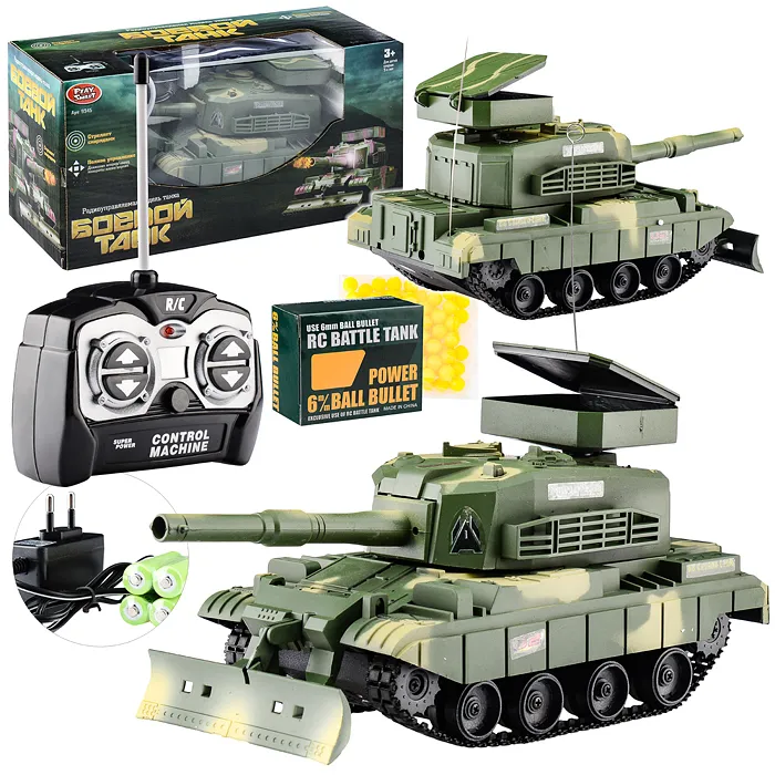 Боевой танк PLAYSMART 9345 р/у, на аккумуляторах, з/у, с пульками боевой танк playsmart 9344 р у на аккумуляторных батарейках з у с пульками