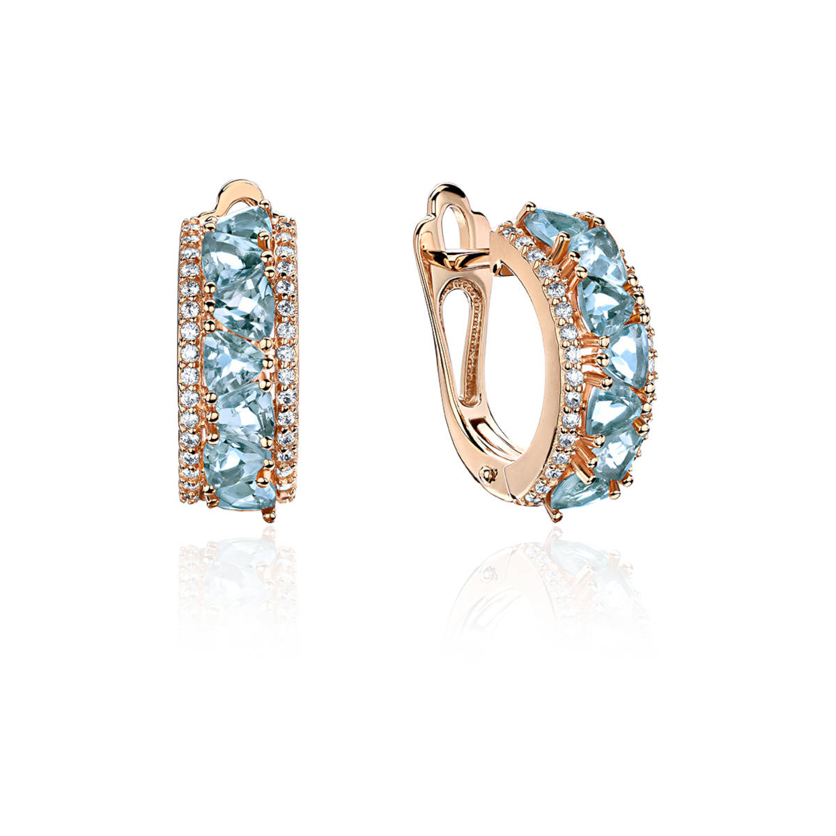 

Серьги из красного золота Эстет 01С3113967-3, топаз/фианит, 01С3113967-3
