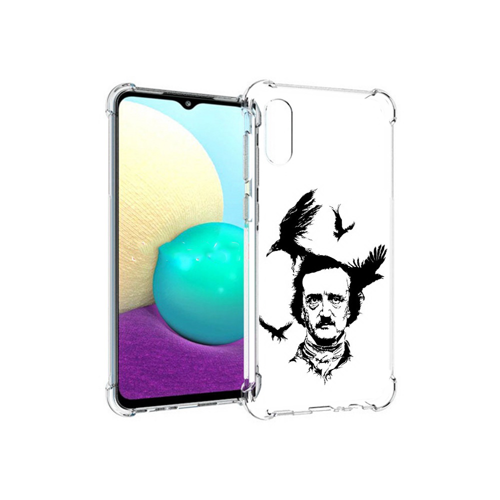 

Чехол MyPads Tocco для Samsung Galaxy M02 Эдгар Аллан черно белый (PT157689.478.204), Прозрачный, Tocco