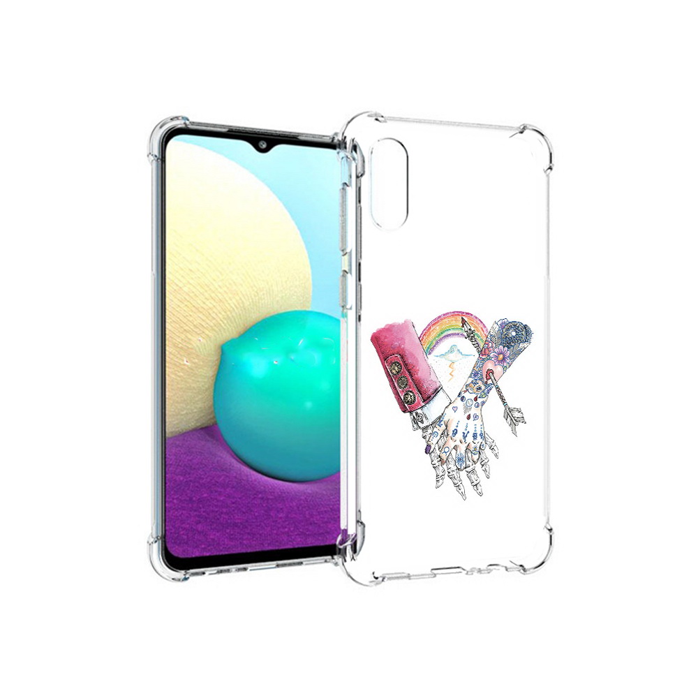 

Чехол MyPads Tocco для Samsung Galaxy M02 абстракция руки в татуировках (PT157689.478.212), Прозрачный, Tocco