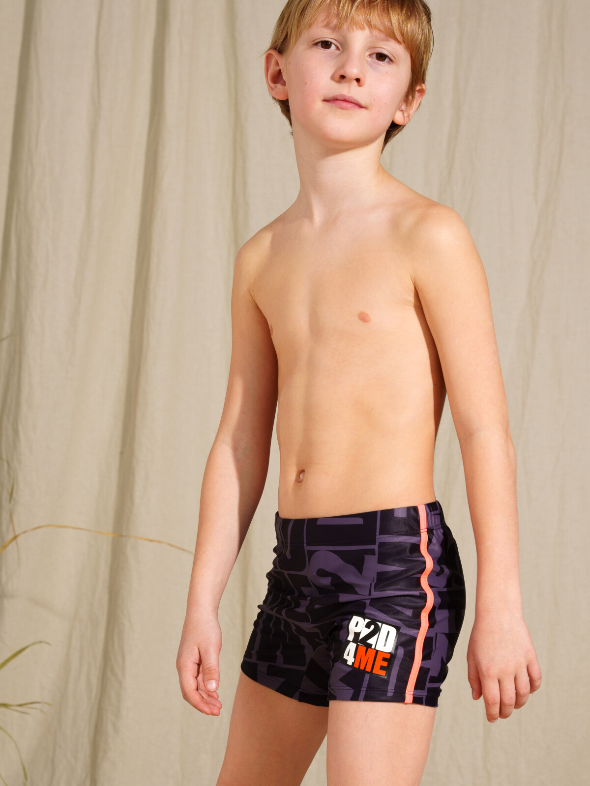 Плавки детские PlayToday Tween 12311330, черный, оранжевый, 134