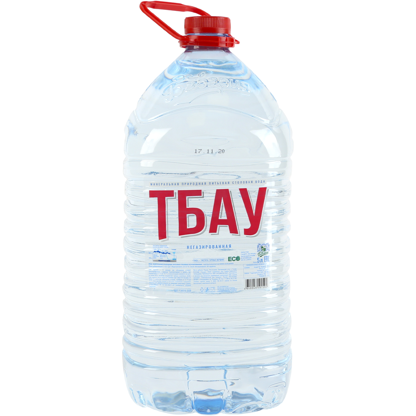 

Вода питьевая Бавария Тбау слабоминерализованная негазированная 5 л