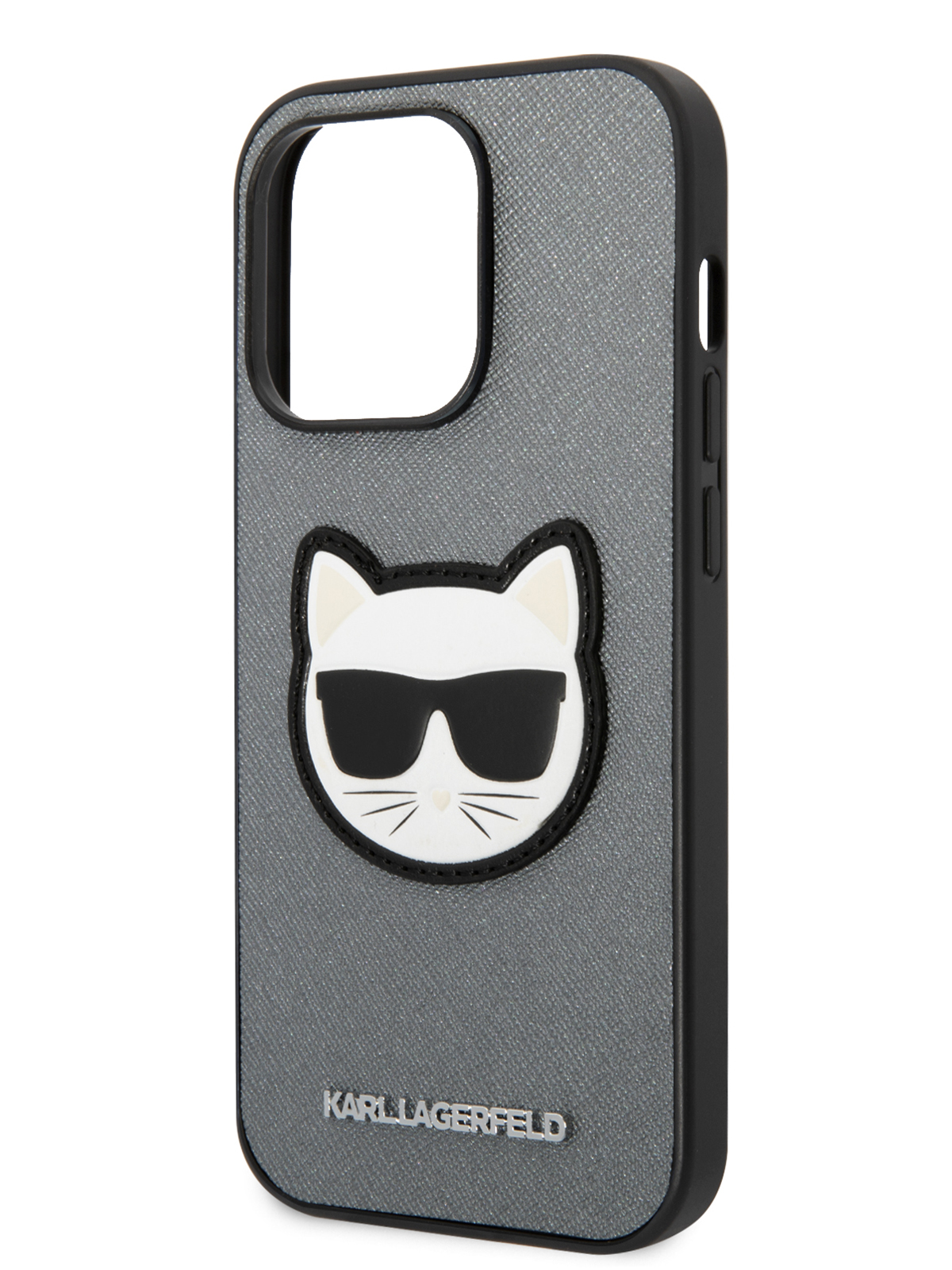 Чехол Karl Lagerfeld для iPhone 14 Pro Max из экокожи, Silver