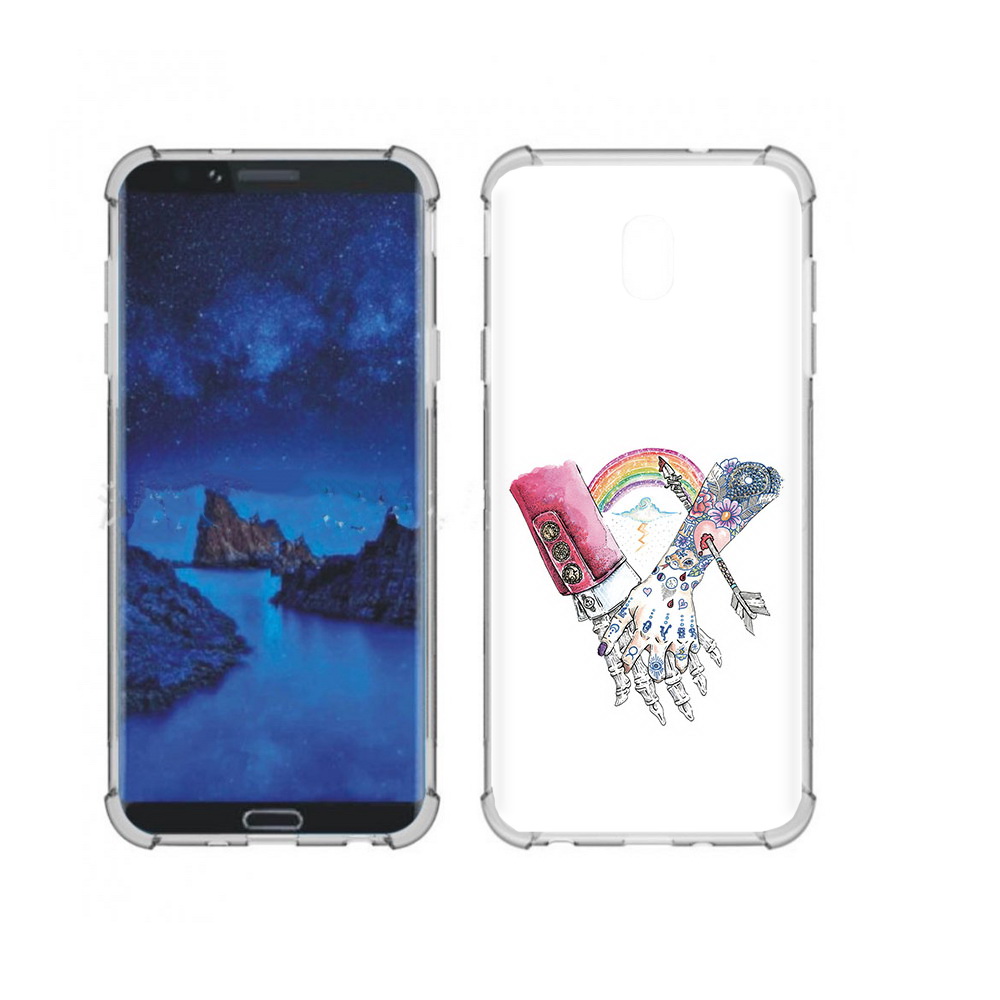 

Чехол MyPads Tocco для Samsung Galaxy J7 (2018) абстракция руки в татуировках, Прозрачный, Tocco