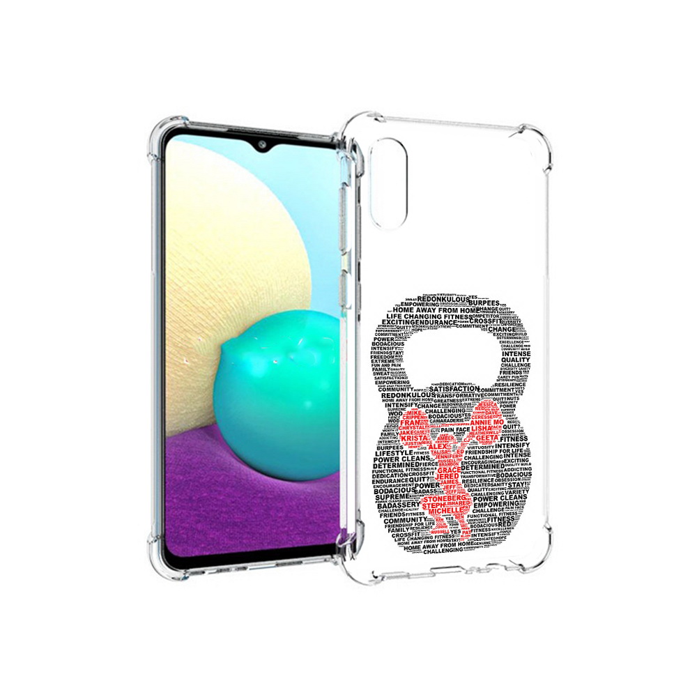 

Чехол MyPads Tocco для Samsung Galaxy M02 бодибилдинг гиря из слов (PT157689.478.232), Прозрачный, Tocco