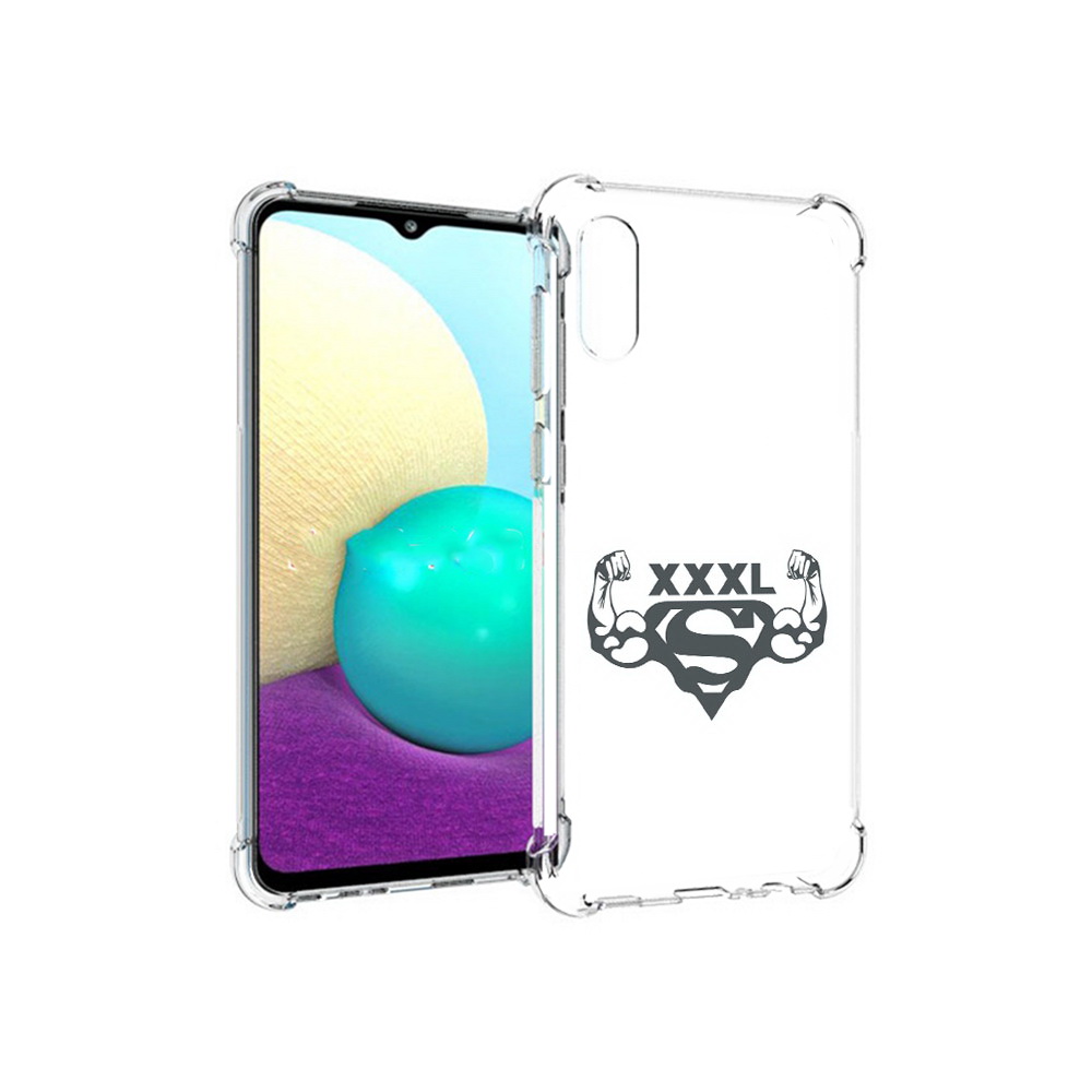 

Чехол MyPads Tocco для Samsung Galaxy M02 бодибилдинг супермен (PT157689.478.237), Прозрачный, Tocco