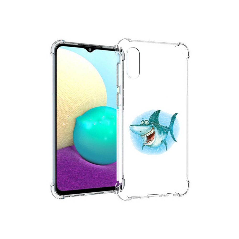 Чехол MyPads Tocco для Samsung Galaxy M02 веселая акула (PT157689.478.261)