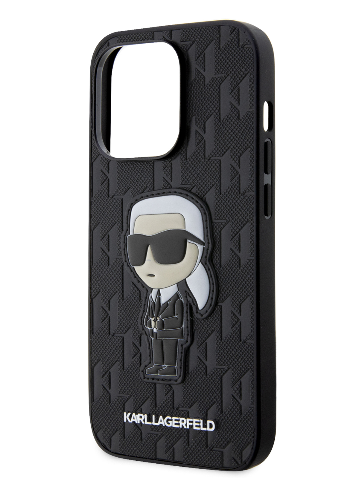 Чехол Karl Lagerfeld для iPhone 14 Pro Max из экокожи с принтом, Black