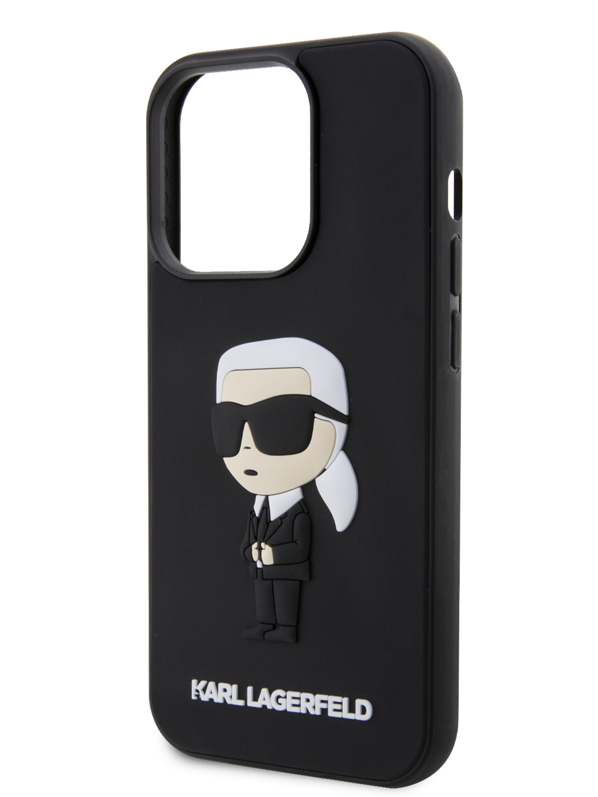 

Чехол Karl Lagerfeld для iPhone 14 Pro Max с эффектом Soft touch силиконовый, Черный, 3D Rubber