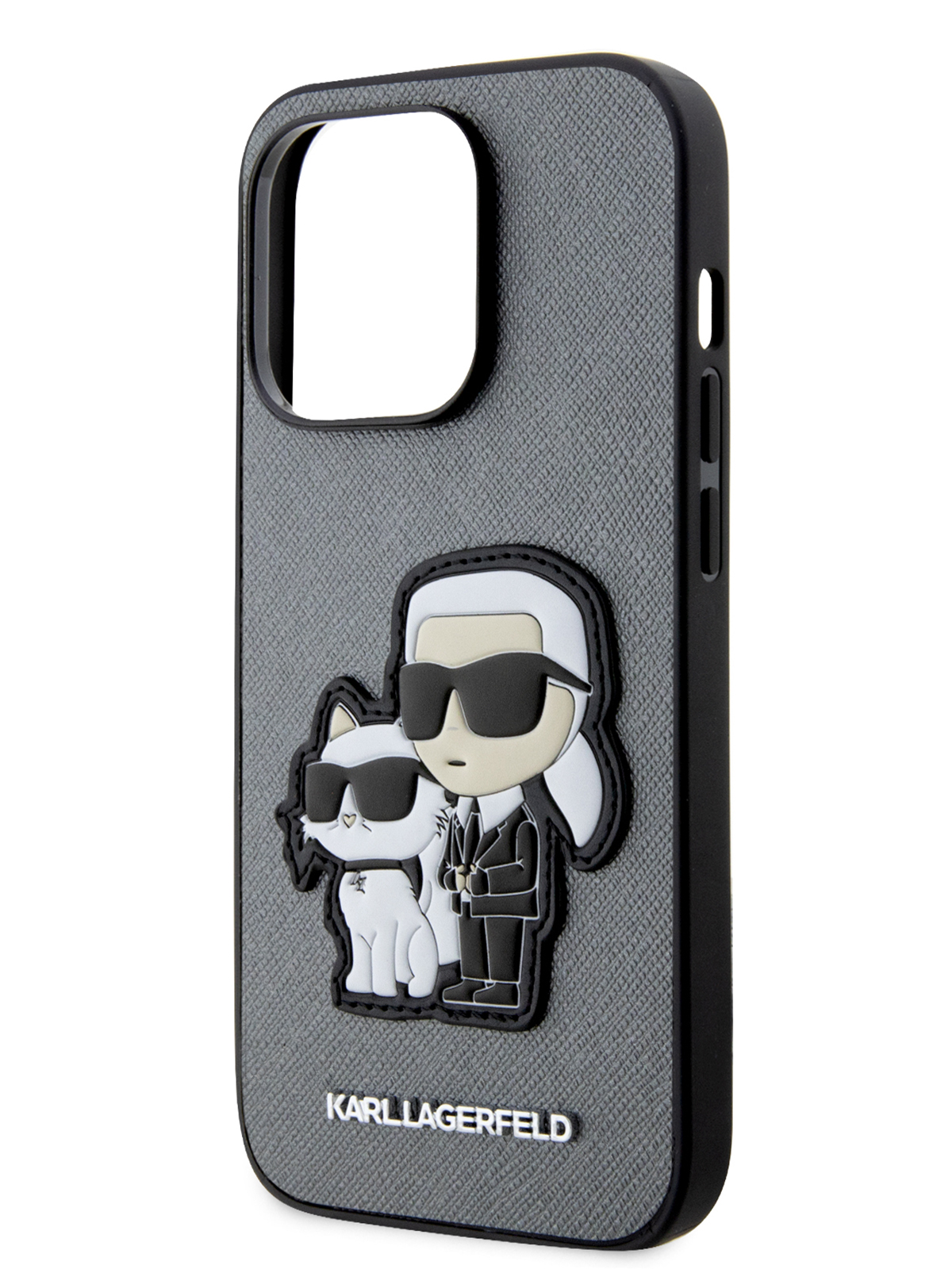 

Чехол Karl Lagerfeld для iPhone 14 Pro из экокожи Silver, Серебристый, PU Saffiano