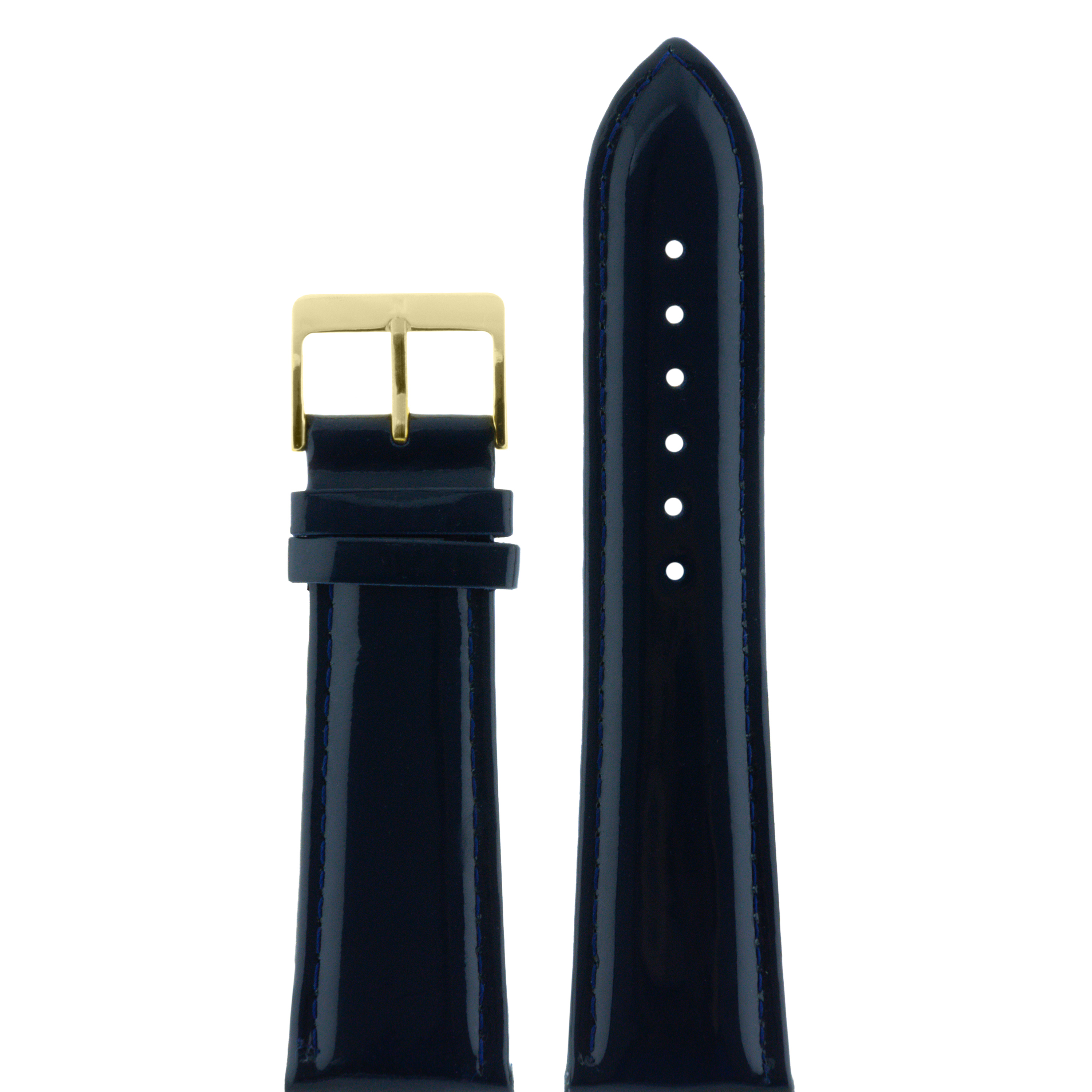 

Ремешок из двух частей мужской Nagata Leather 24 темно-синий лак/золото, 24