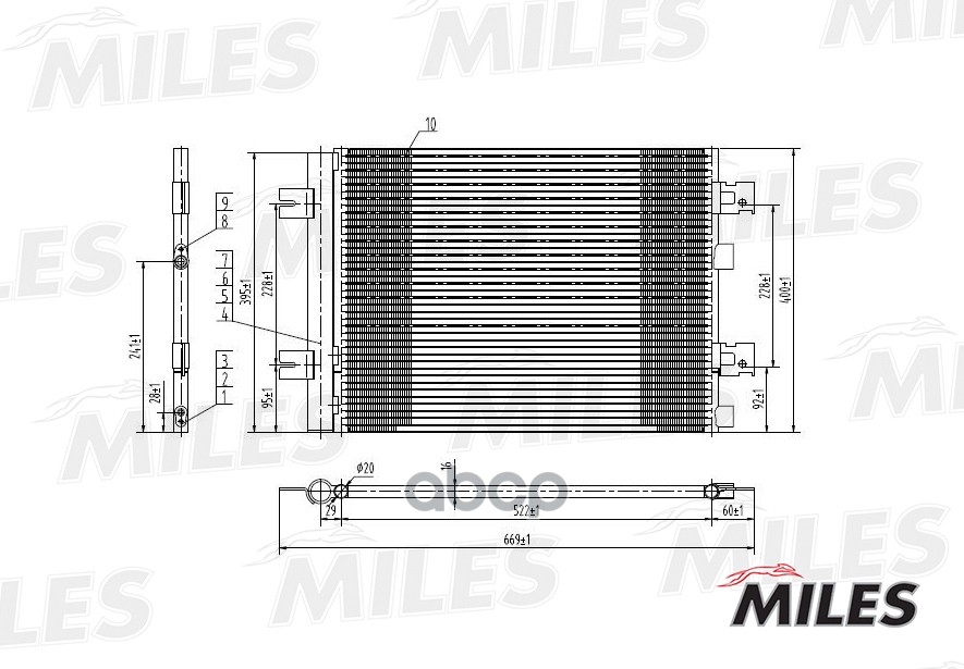 Радиатор Кондиционера Miles Accb001 Renault Logan 1.4-1.6/1.5td 04- Miles арт. ACCB001 100053555901